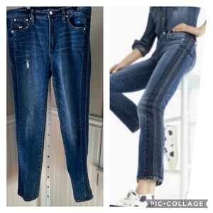 J.Crew Vintage Straight Two-Tone Stretch Jeans Size 31T Blue J7292 tall
